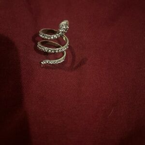Elegant Silver snake Spiral Ring